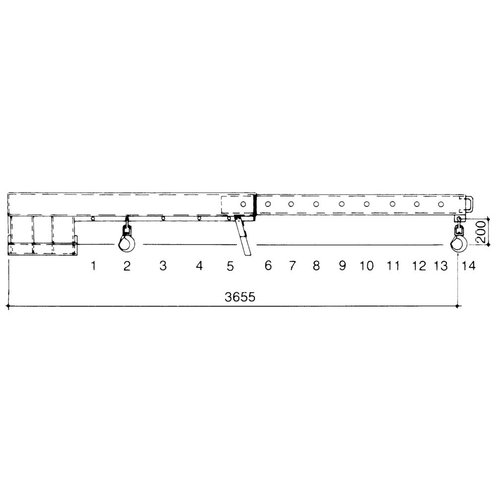 Číslo obrázku produktu 3: Bauer® Teleskopický nakladač, model 2, dosah až 3 655 mm, nosnost až 2 500 kg, žlutooranžový