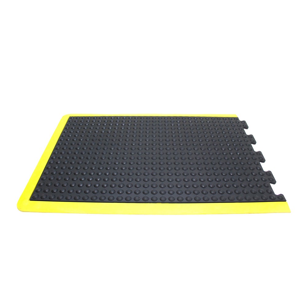 Číslo obrázku produktu 1: COBA Protiúnavová rohož Bubblemat Safety, koncový dílec, ŠxH 900 x 1200 mm, černá/žlutá