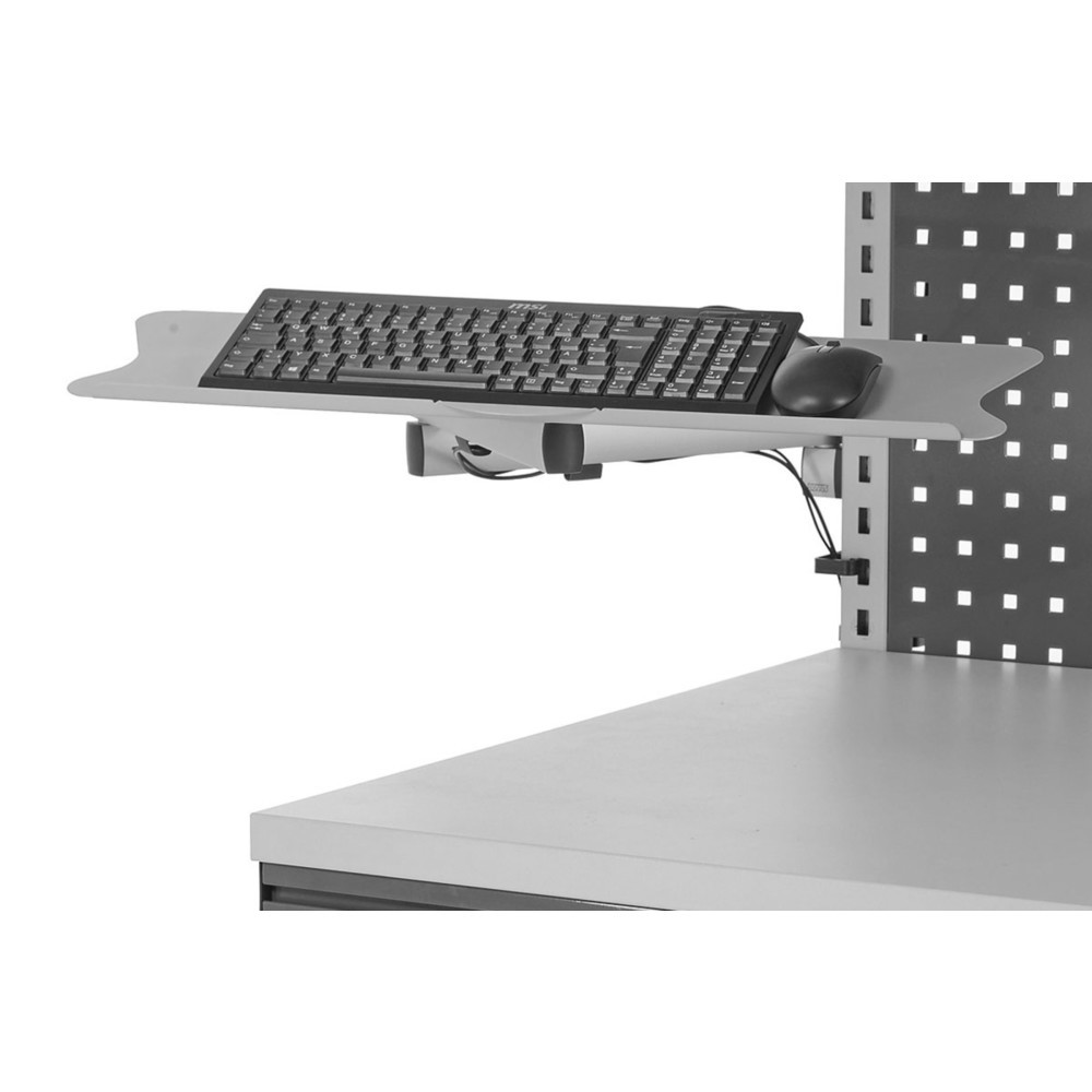 Číslo obrázku produktu 2: Držák klávesnice a myši s kloubovým ramenem pro systém balicích stolů Rocholz, VxŠxH 200 x 100 x 455 mm