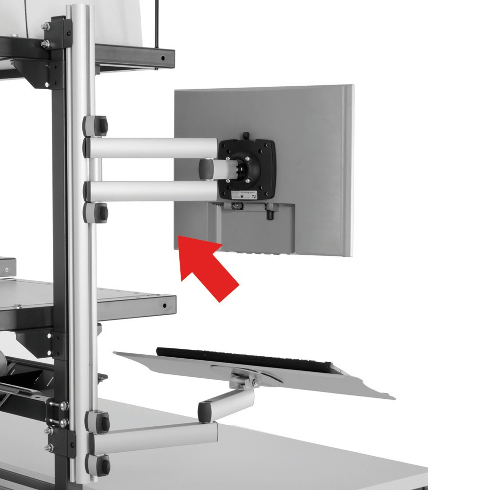 Obrázek produktu: Držák TFT s kloubovým ramenem pro systém balicích stolů Rocholz, V×Š×H 115 × 100 × 455 mm