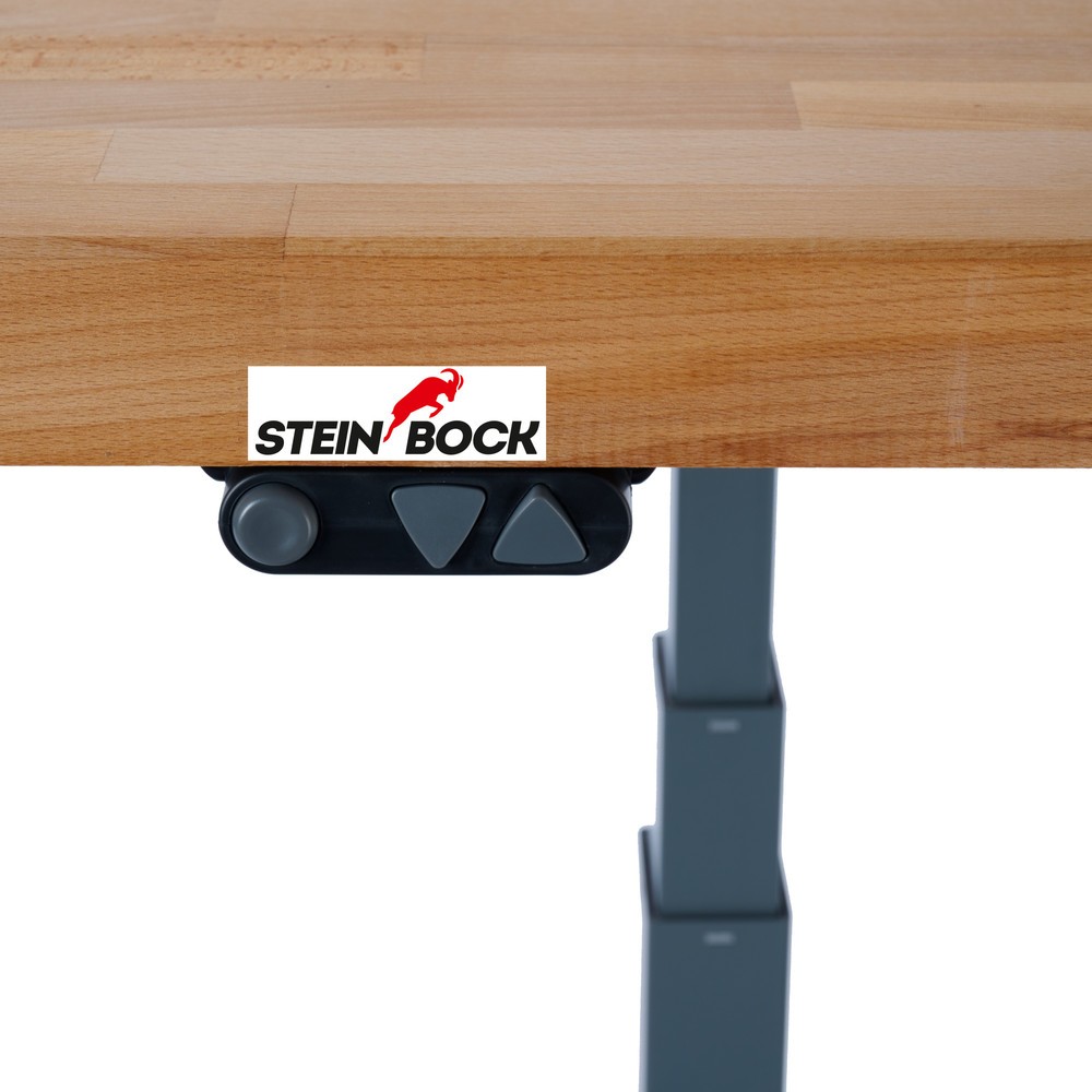 Číslo obrázku produktu 3: Elektrický výškově nastavitelný pracovní stůl Steinbock® e-Adjust, VxŠxH 700-1170 x 2000 x 750 mm, nosnost 350 kg