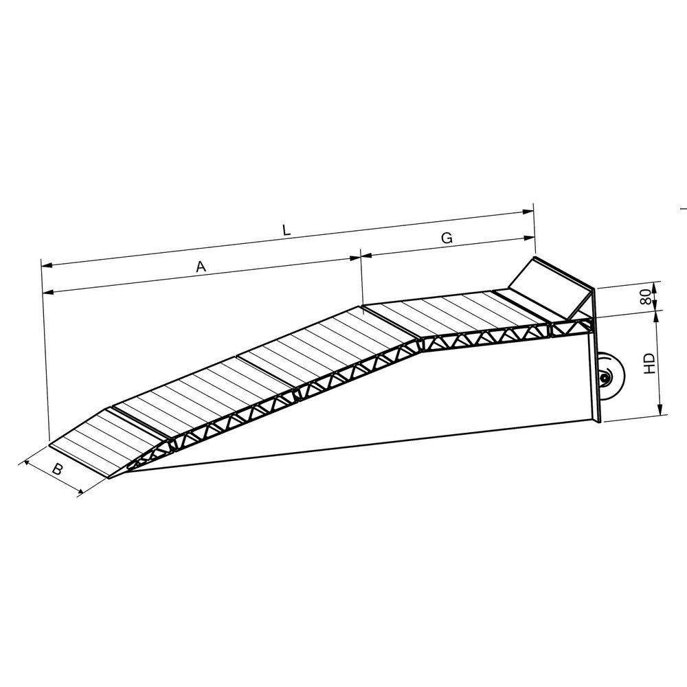 Číslo obrázku produktu 3: Hliníkové nájezdové klíny, nosnost 12 000 kg/ ks, v×š×d 145 × 500 × 1440 mm