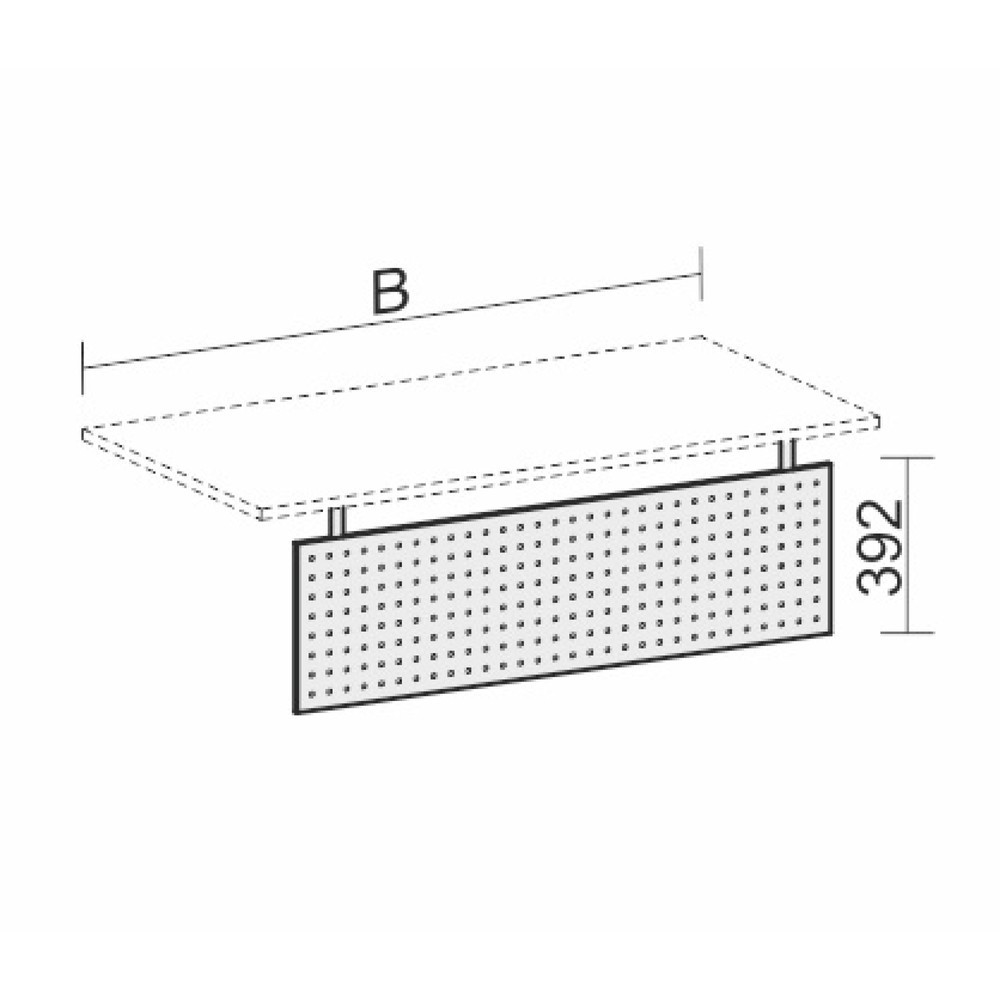 Číslo obrázku produktu 2: Kolenní panel pro kancelářský nábytek řady Profi, šířka 1600 mm