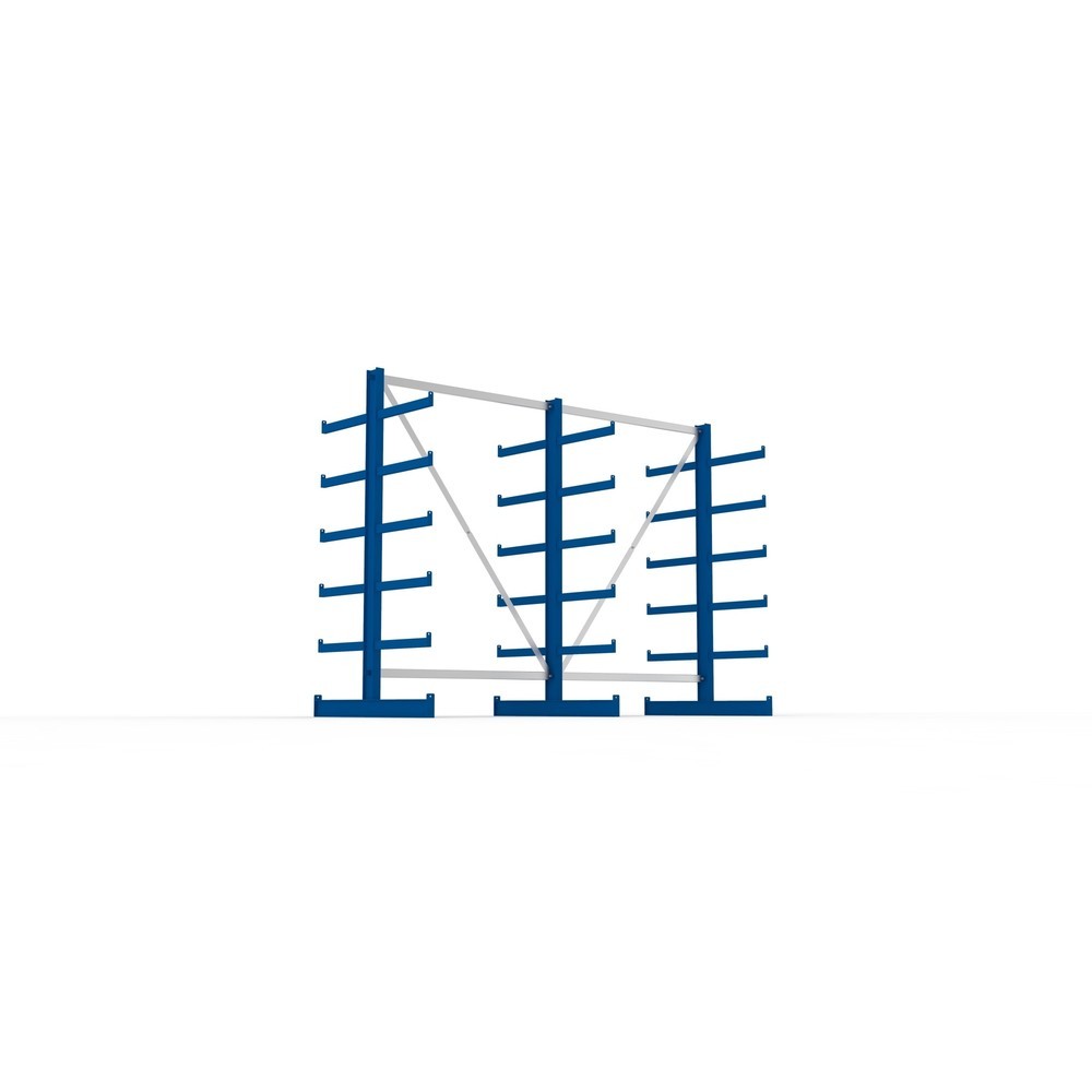 Číslo obrázku produktu 3: Kompletní balení konzolového regálu META, oboustranný, nosnost na rameno 200 kg, VxŠxH 2 000 x 2 755 x 1 150 mm, 3 stojany