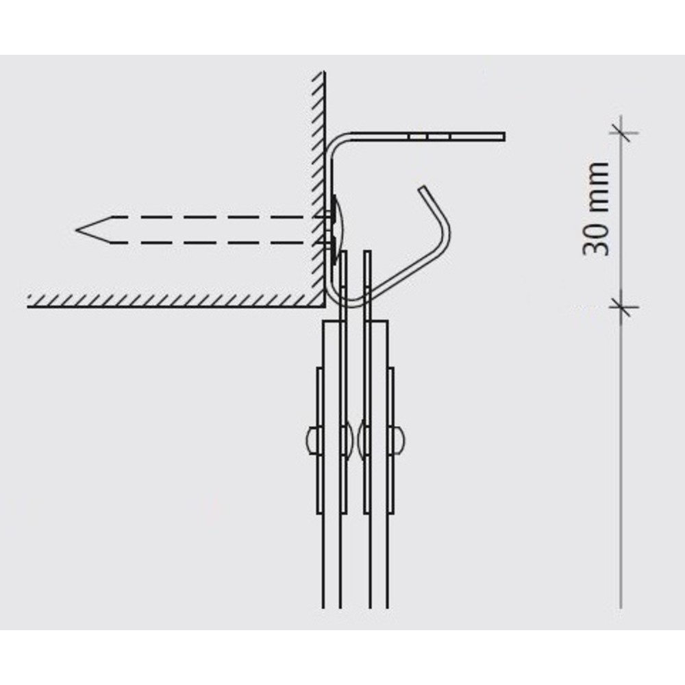 Číslo obrázku produktu 3: Lamelový závěs do venkovních prostor, délka lamely 2000 mm, překrývání 54 mm