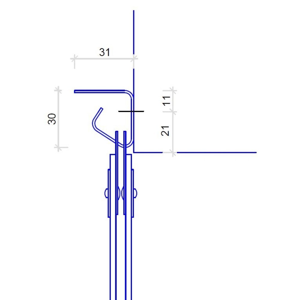 Číslo obrázku produktu 5: Lamelový závěs do venkovních prostor, délka lamely 2000 mm, překrývání 54 mm