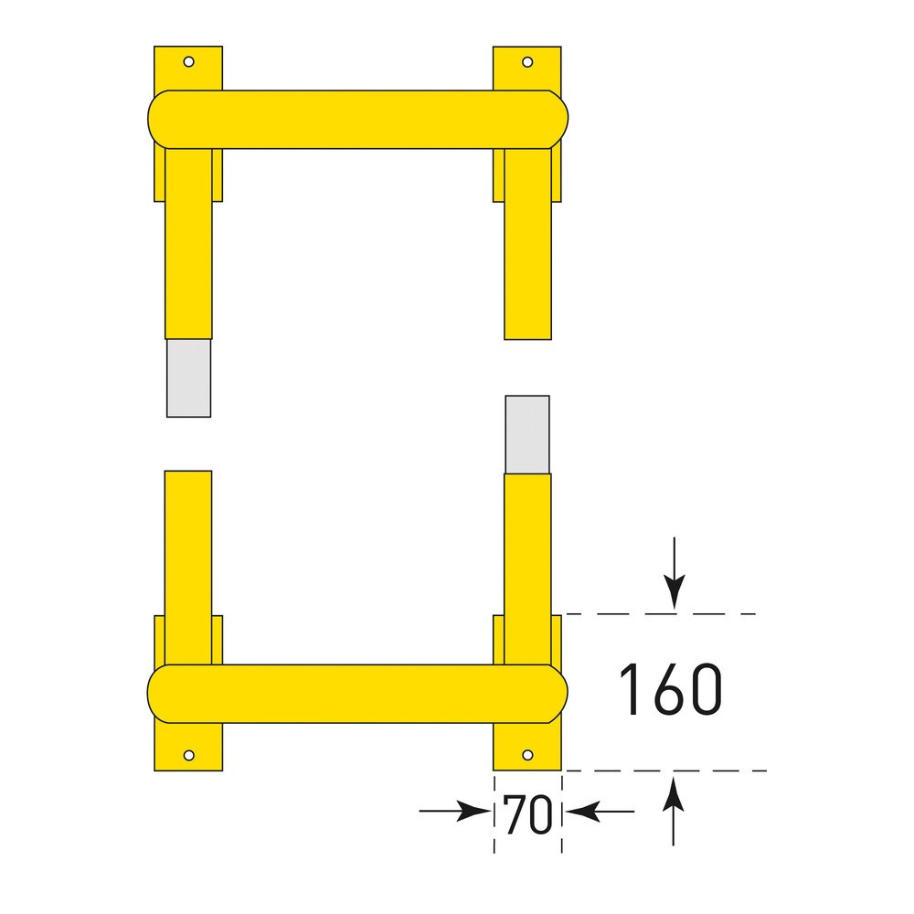 Číslo obrázku produktu 4: Ochrana venkovních sloupů, venkovní, VxŠxH 600 x 520 x 520 mm