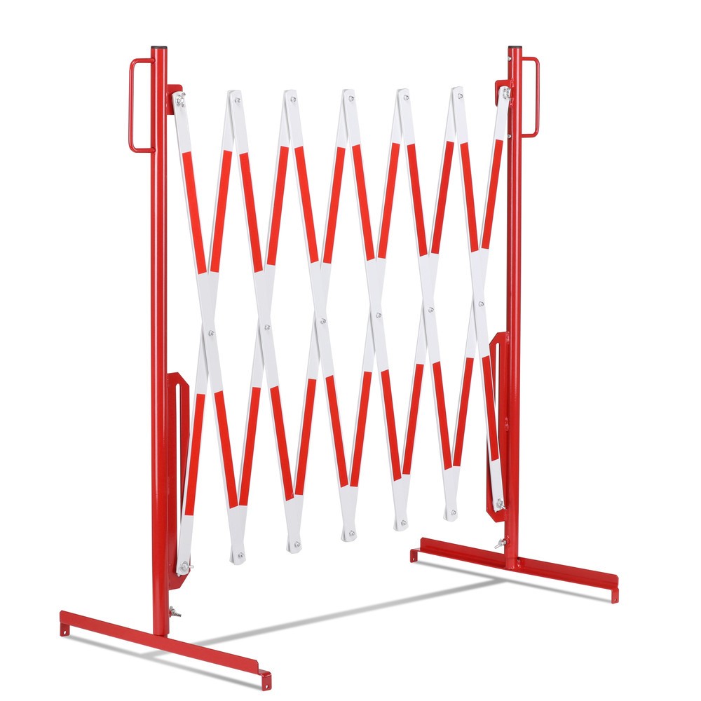 Číslo obrázku produktu 8: Nůžková zábrana, noha z obou stran, šířka 3600 mm, červená/bílá