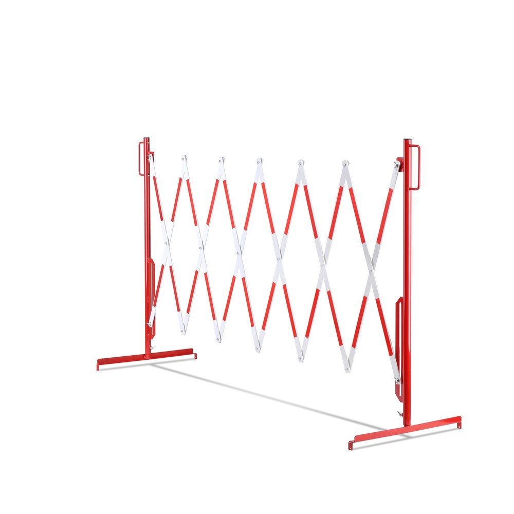 Číslo obrázku produktu 11: Nůžková zábrana, noha z obou stran, šířka 3600 mm, červená/bílá