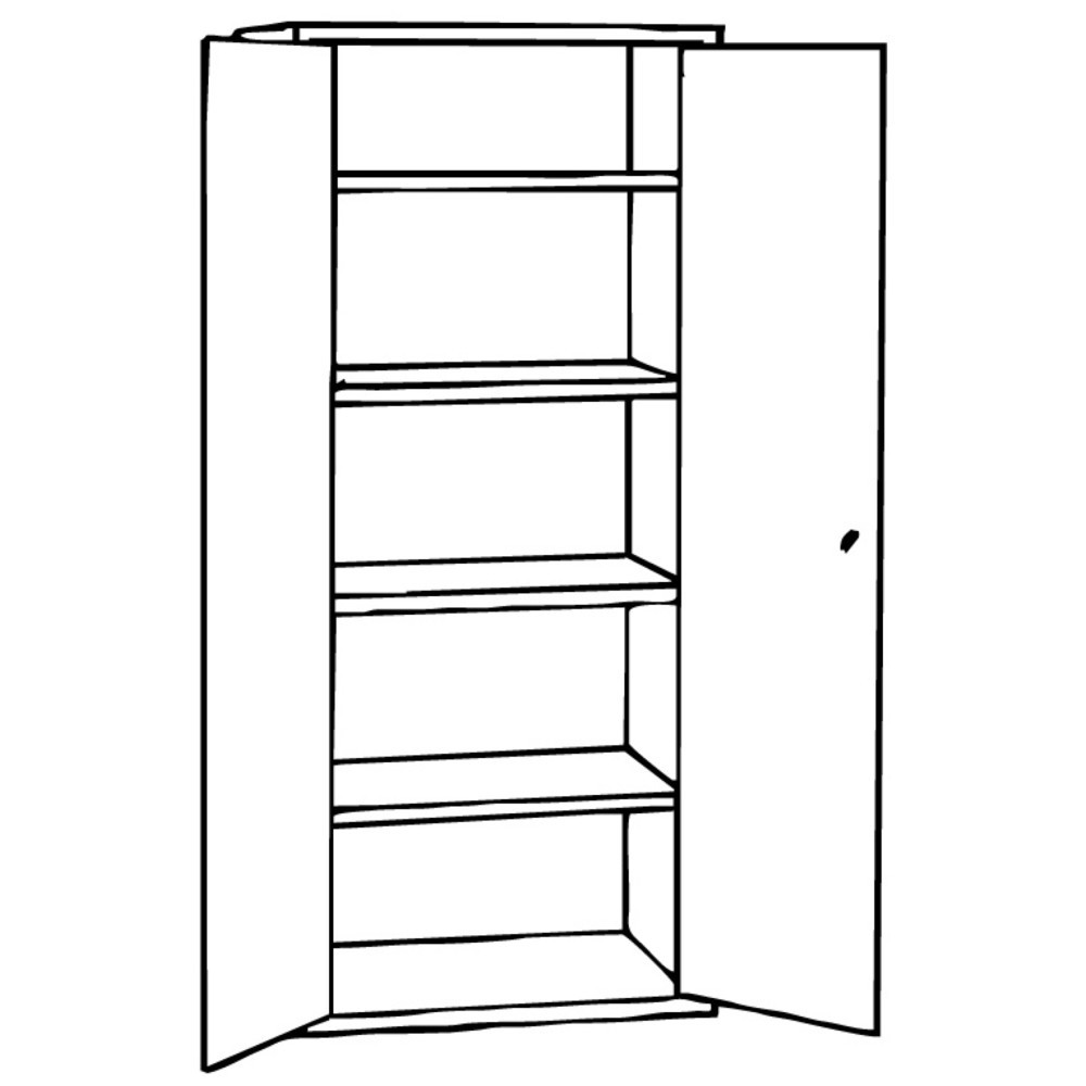 Číslo obrázku produktu 2: Skříň s křídlovými dveřmi HEMMDAL HF-ST, 5 výšek pořadačů, VxŠxH 1950 x 920 x 600 mm, pozinkované police, světle šedá