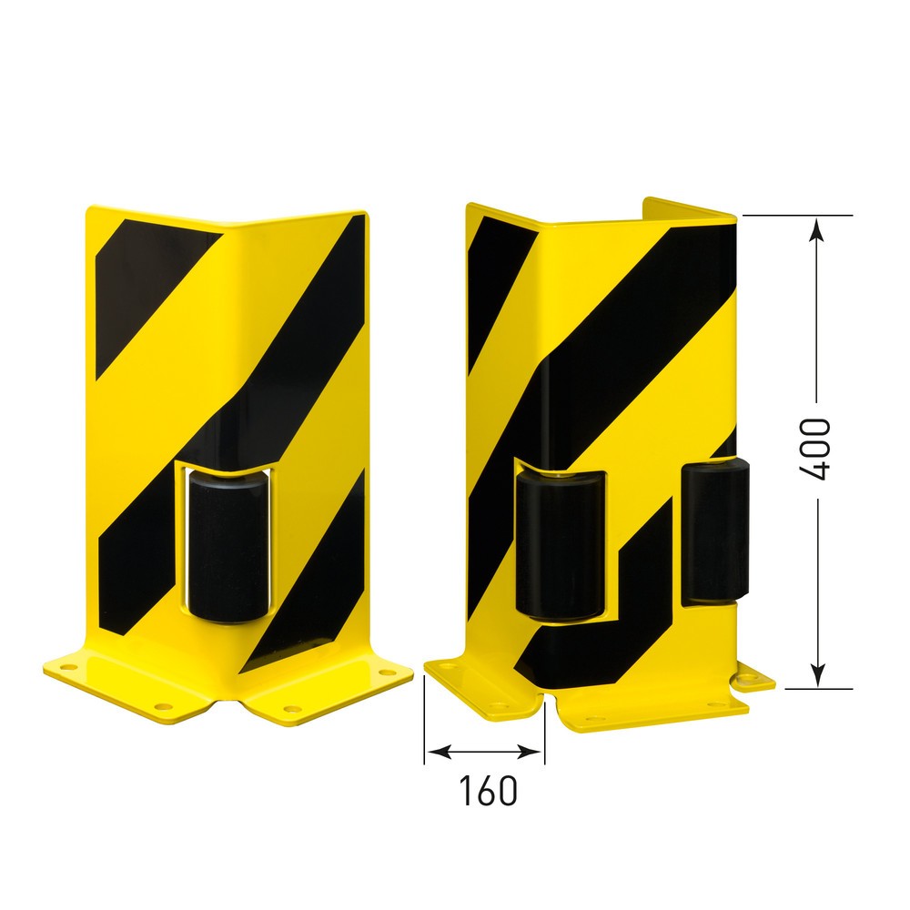 Číslo obrázku produktu 2: Ochrana proti kolizím a nárazům s vodicími válečky, profil U, VxŠxH 400 x 160 x 160 mm