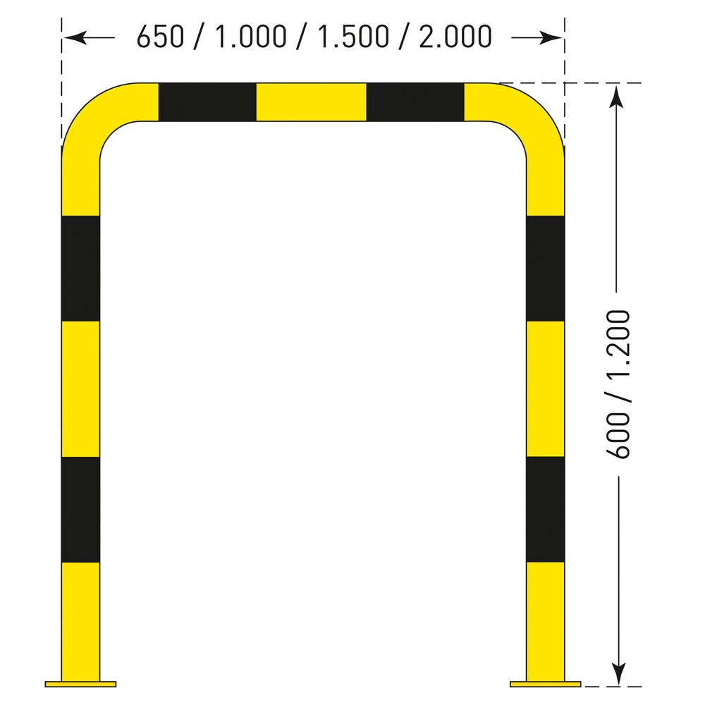 Číslo obrázku produktu 2: Ochranný oblouk - použití ve venkovních prostorách, Ø 108 mm, VxŠ 600 x 650 mm