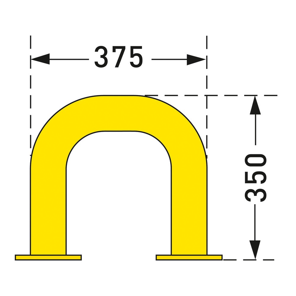 Číslo obrázku produktu 2: Ochranný oblouk - použití ve vnitřních prostorách, Ø 76 mm, VxŠ 350 x 375 mm