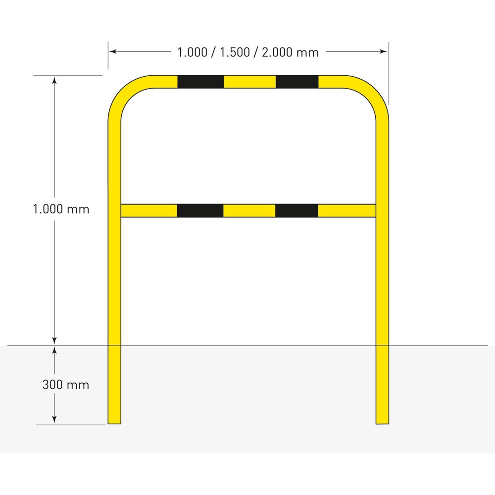 Číslo obrázku produktu 6: Ochranný oblouk, venkovní prostor, boční upevnění, možnost vyjmutí, VxŠ 1300 x 1000 mm