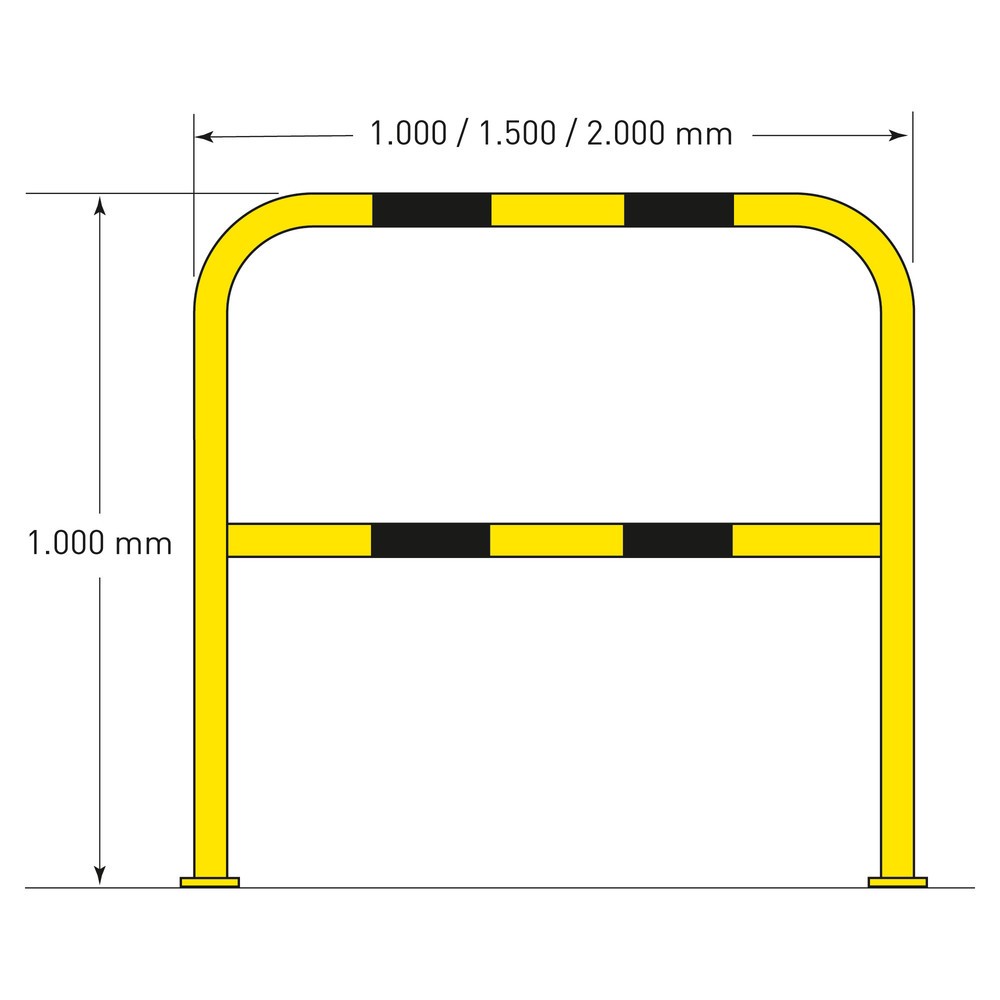 Číslo obrázku produktu 3: Ochranný oblouk, použití ve vnitřních prostorách, VxŠ 1 000 x 1 000 mm