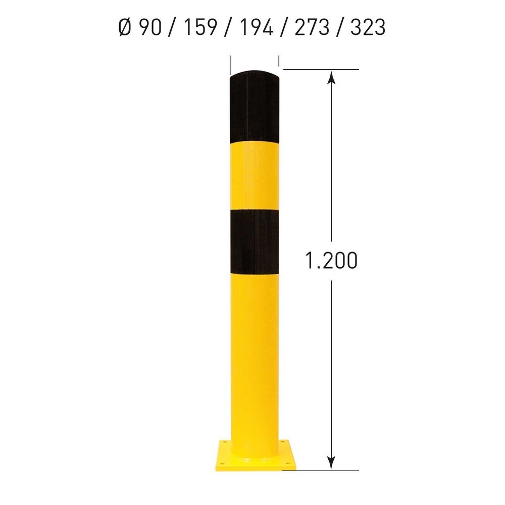 Číslo obrázku produktu 4: Ochranný sloupek, Ø 273 mm, výška 1200 mm, k připevnění hmoždinkami