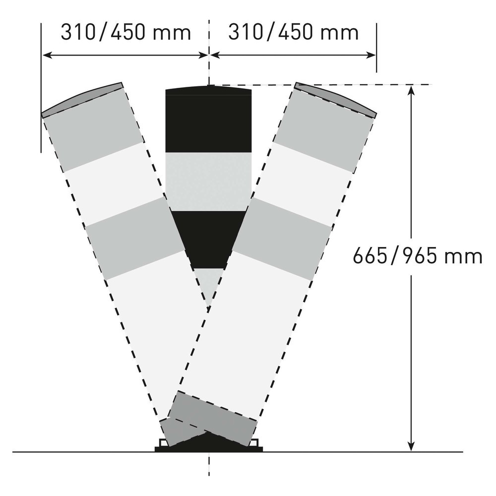 Číslo obrázku produktu 4: Ochranný sloupek Swing, venkovní, VxØ 655 x 159 mm