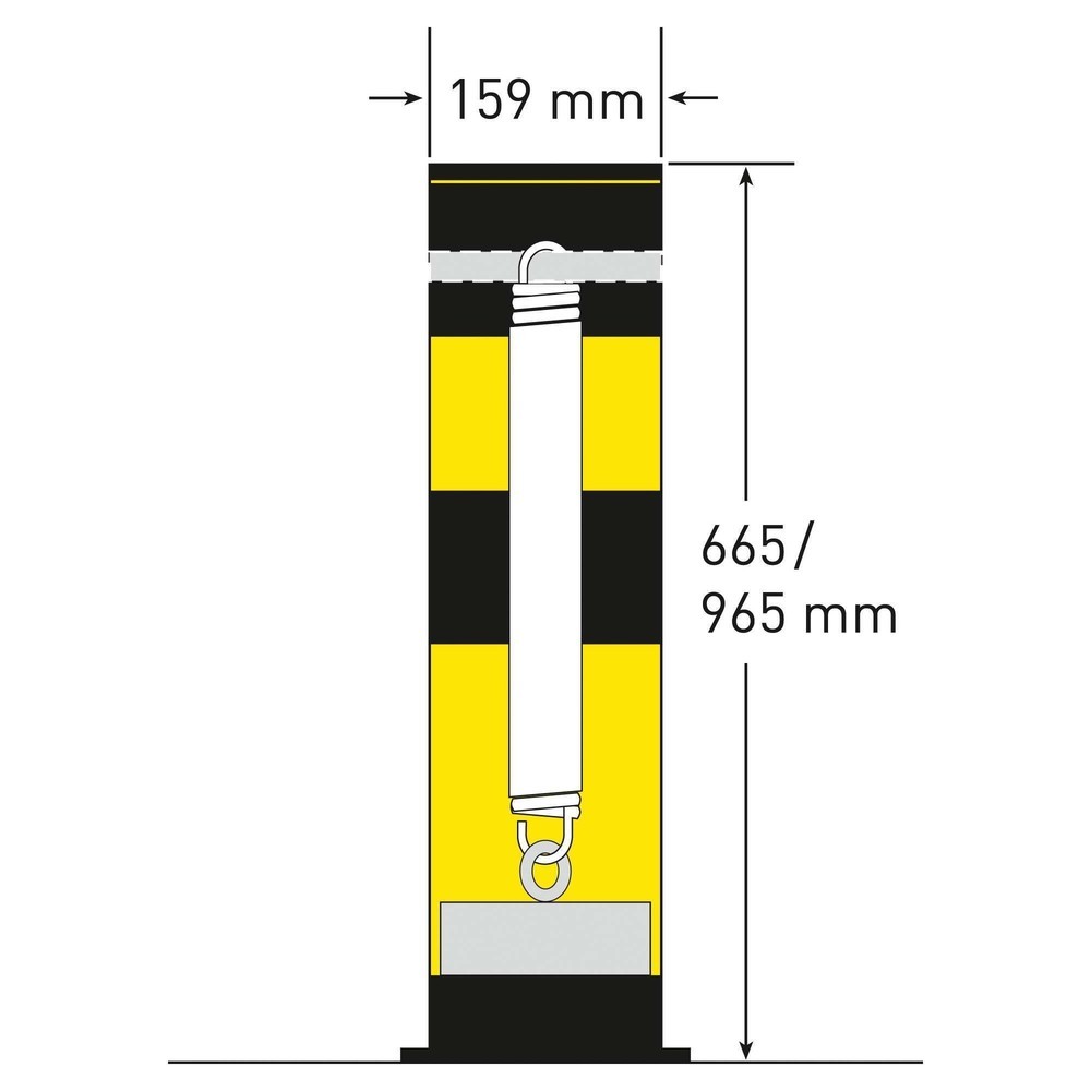 Číslo obrázku produktu 8: Ochranný sloupek Swing, venkovní, VxØ 965 x 159 mm