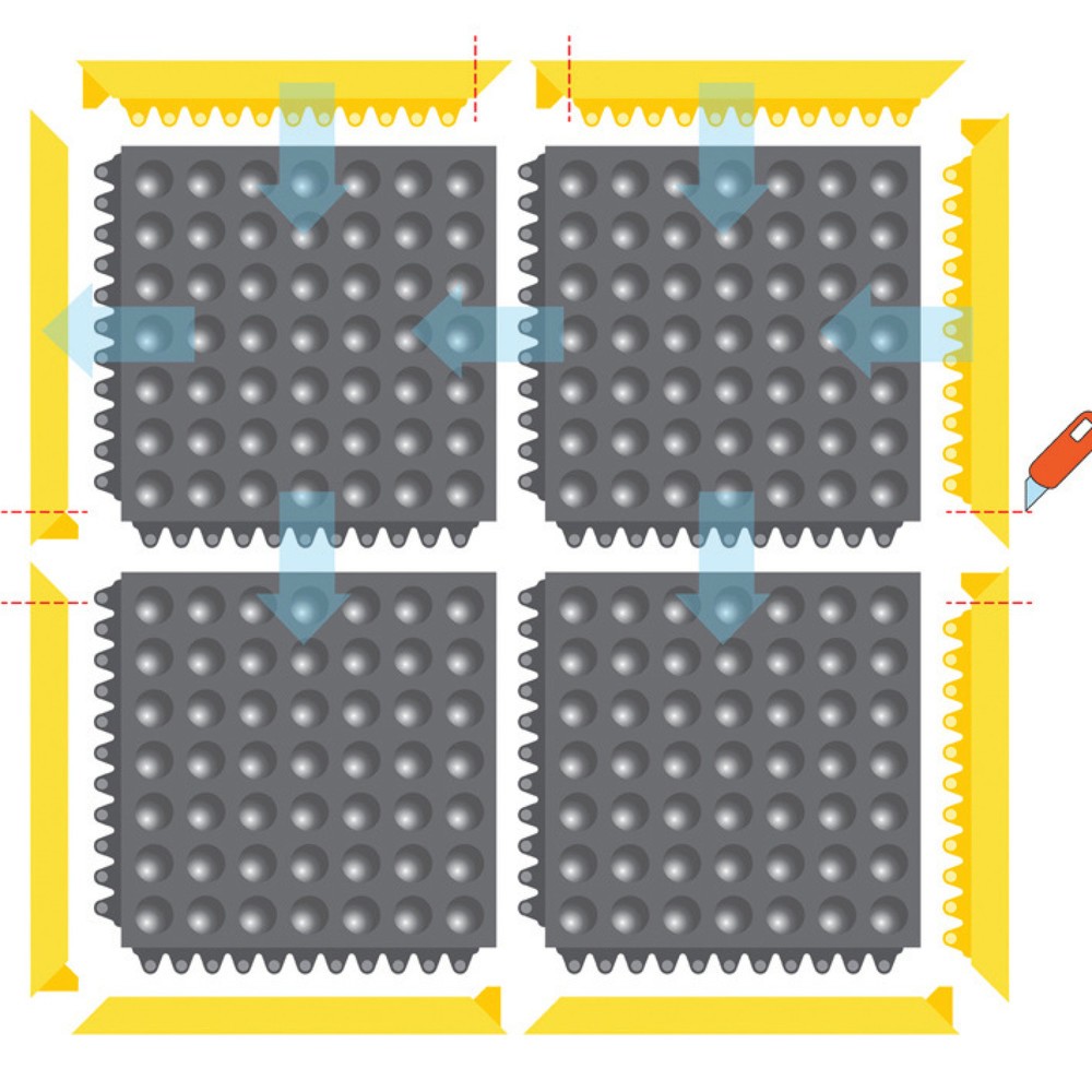 Obrázek produktu: Podlahová deska pro pracoviště svářeče, zasouvací systém, ŠxH 910 x 910 mm