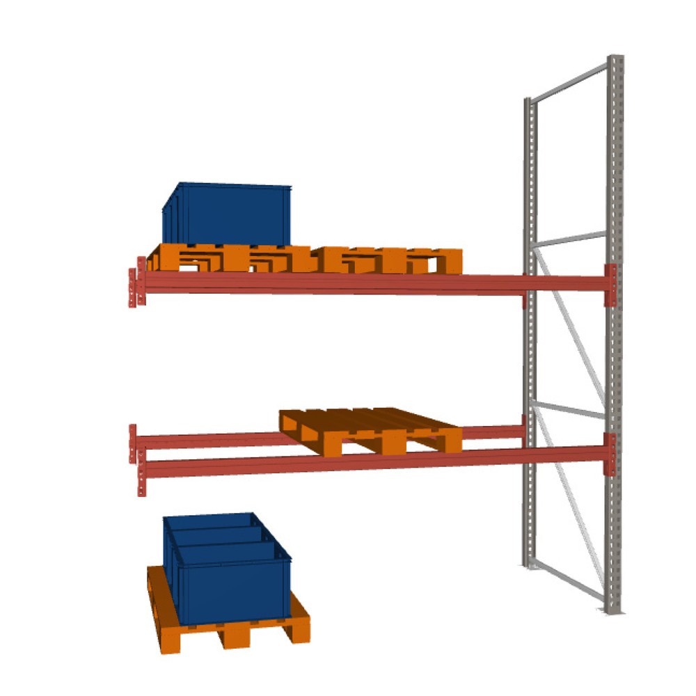 Obrázek produktu: Paletový regál META MULTIPAL, přídavné pole, nosnost police 1470 kg, 9 paletových míst, výška 3,3 m