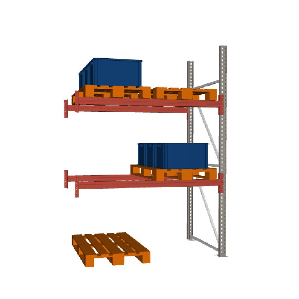 Obrázek produktu: Paletový regál META MULTIPAL, přídavné pole, nosnost police 2210 kg, 6 paletových míst, výška 2,7 m