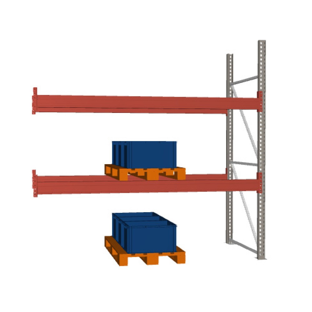 Obrázek produktu: Paletový regál META MULTIPAL, přídavné pole, nosnost police 2970 kg, 9 paletových míst, výška 2,7 m