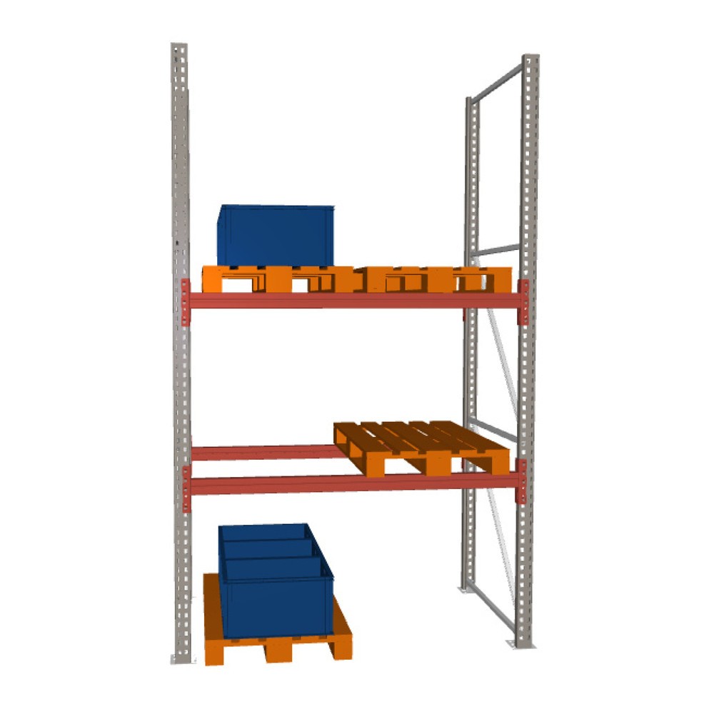 Obrázek produktu: Paletový regál META MULTIPAL, základní pole, nosnost police 2210 kg, VxŠxH 3300 x 1825 x 1100 mm