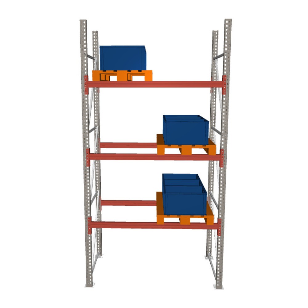 Obrázek produktu: Paletový regál META MULTIPAL, základní pole, nosnost police 2220 kg, VxŠxH 3800 x 1825 x 1100 mm