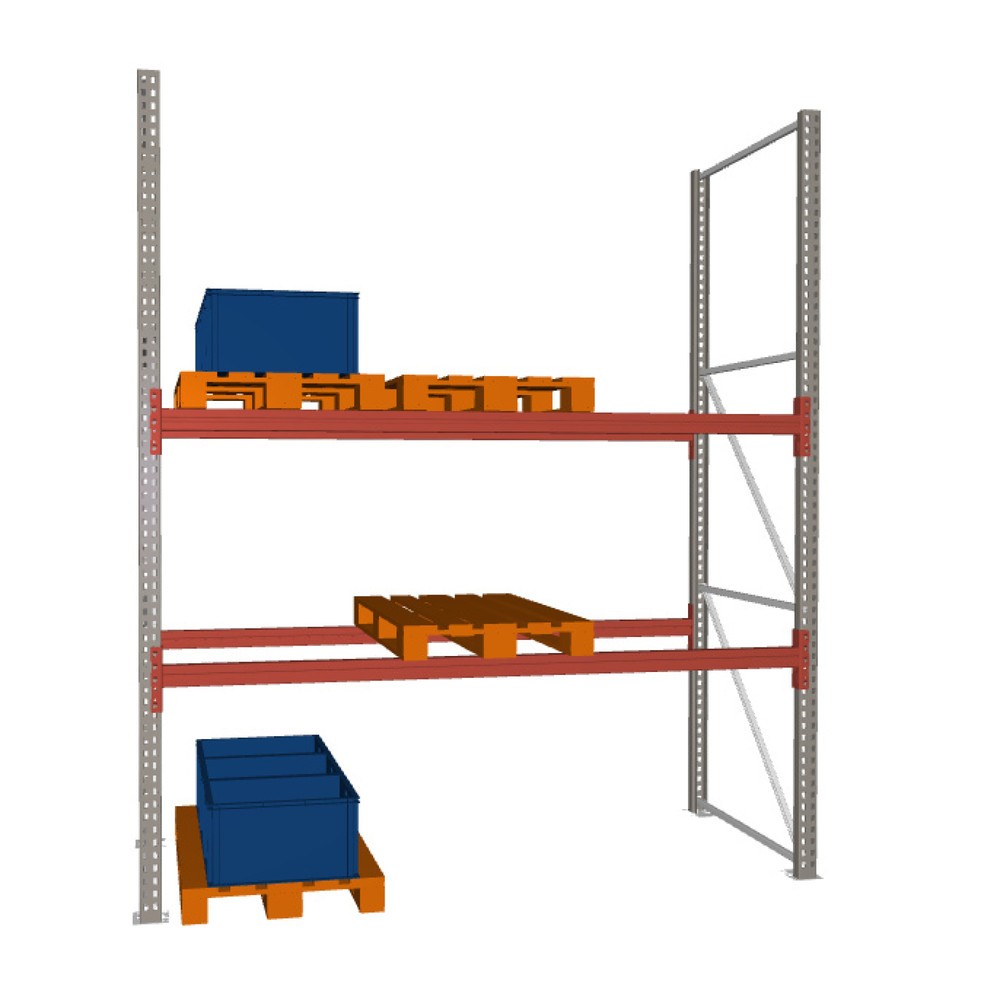 Obrázek produktu: Paletový regál META MULTIPAL, základní pole, nosnost police 1480 kg, VxŠxH 3300 x 2700 x 1100 mm