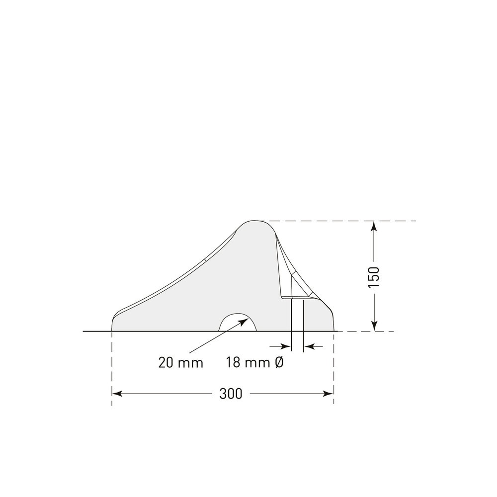 Číslo obrázku produktu 2: Parkovací doraz Heavy Duty, černý, VxŠxH 150 x 1000 x 300 mm