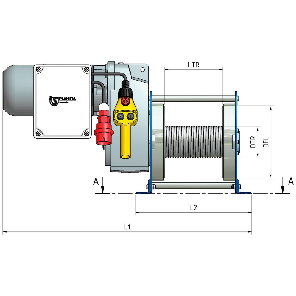 Číslo obrázku produktu 10: Elektrický vrátek PLANETA, nosnost 250 kg, 400 V