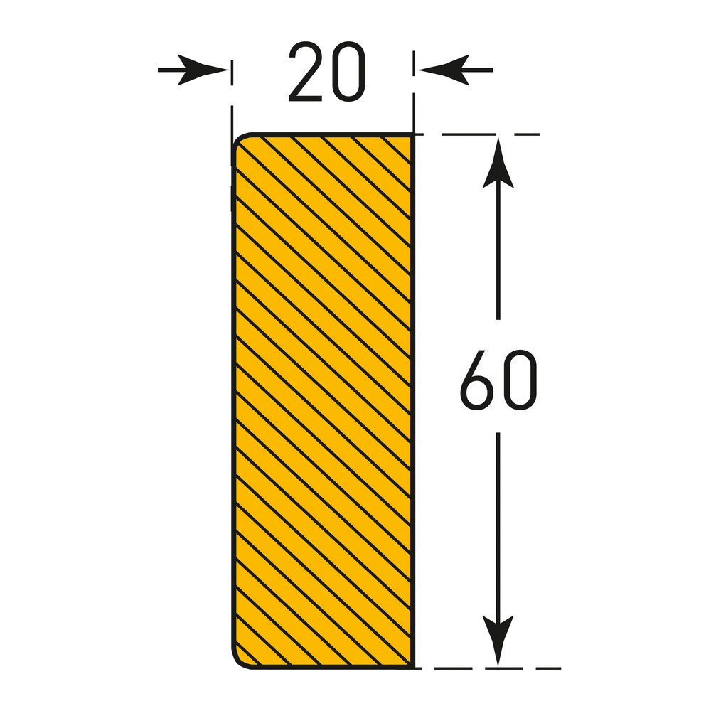 Číslo obrázku produktu 4: Ochrana povrchů proti nárazům MORAVIA, obdélníková, samolepicí, VxŠ 60 x 20 mm, délka 1 m