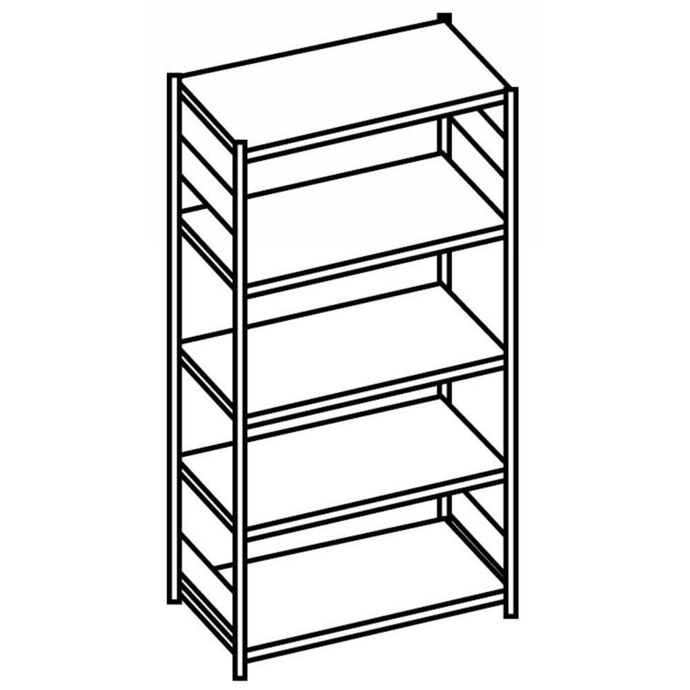 Číslo obrázku produktu 2: Policový regál, GF, s deskami z ocelového plechu, zatížení 148 kg, pozinkovaný, VxŠxH 2 000 x 1 250 x 388 mm