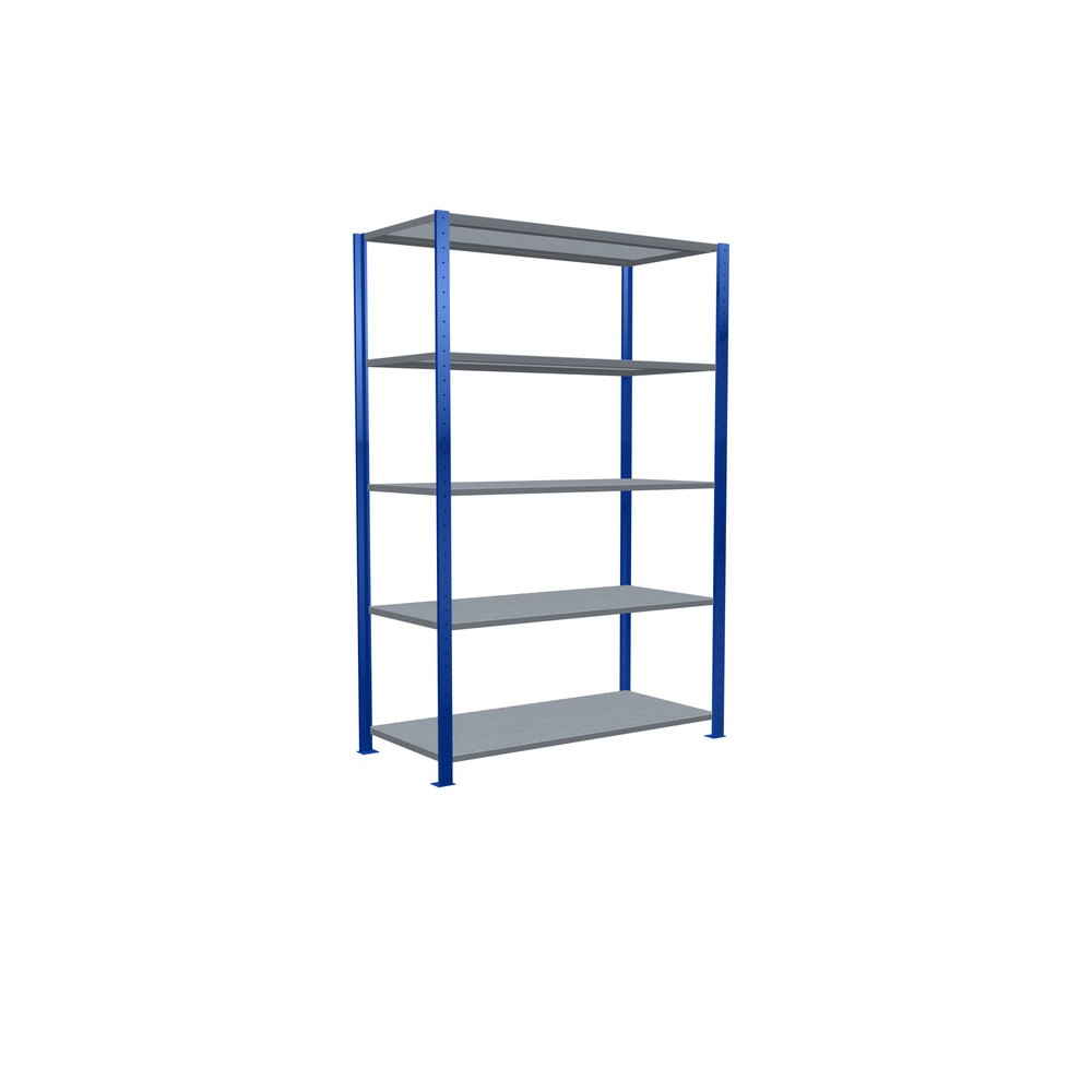 Číslo obrázku produktu 2: Policový regál SCHULTE, hořcová modř / pozink, 5 polic z ocelového plechu, nosnost police 150 kg, VxŠxH 2000 x 1 360 x 636 mm