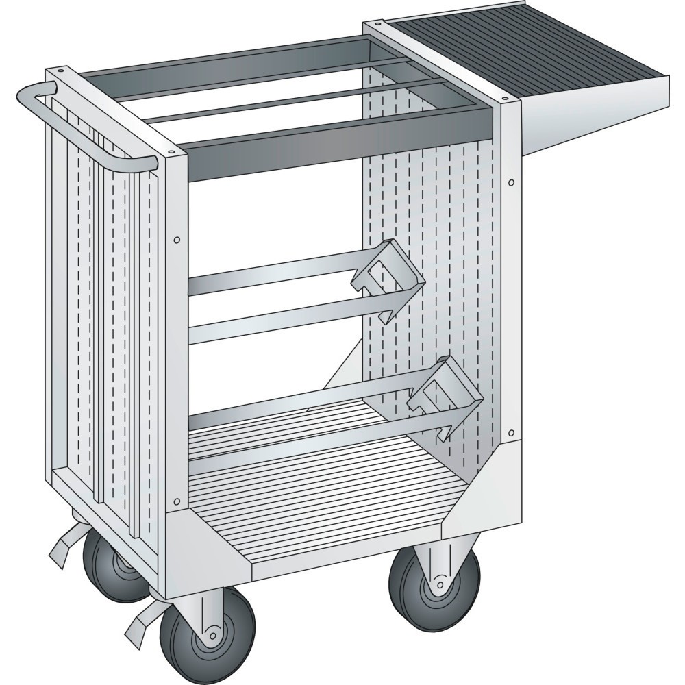 Obrázek produktu: Přepravní vozík NC LISTA 36x27E, (ŠxHxV) 1077x514x932 mm, bez držáku nástrojů, světle šedá