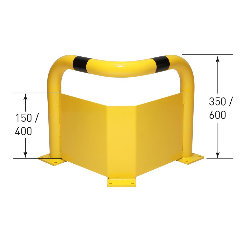 Číslo obrázku produktu 3: Rohový ochranný oblouk s ochranou proti podjetí, vnitřní, VxŠ 350 x 600 mm