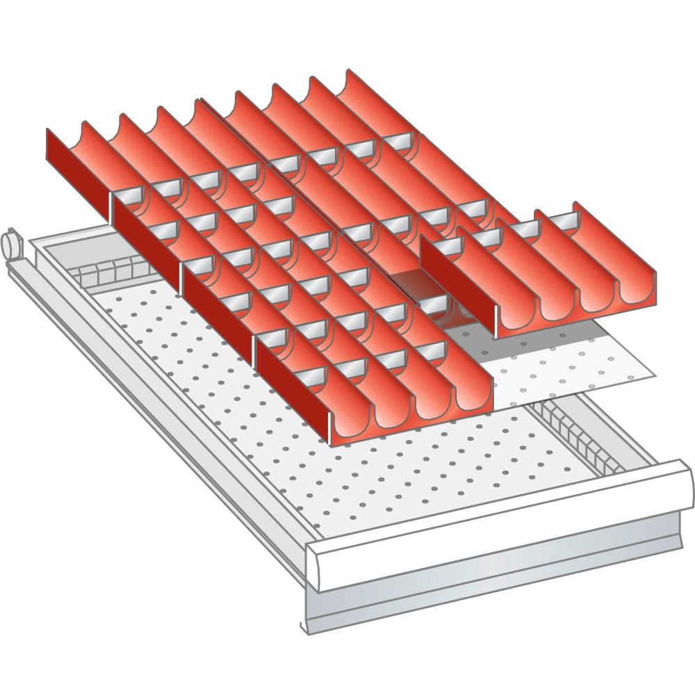 Obrázek produktu: Sada zásobníků LISTA 18x36E, (ŠxHxVV) 306x612x50 mm, 48 ks