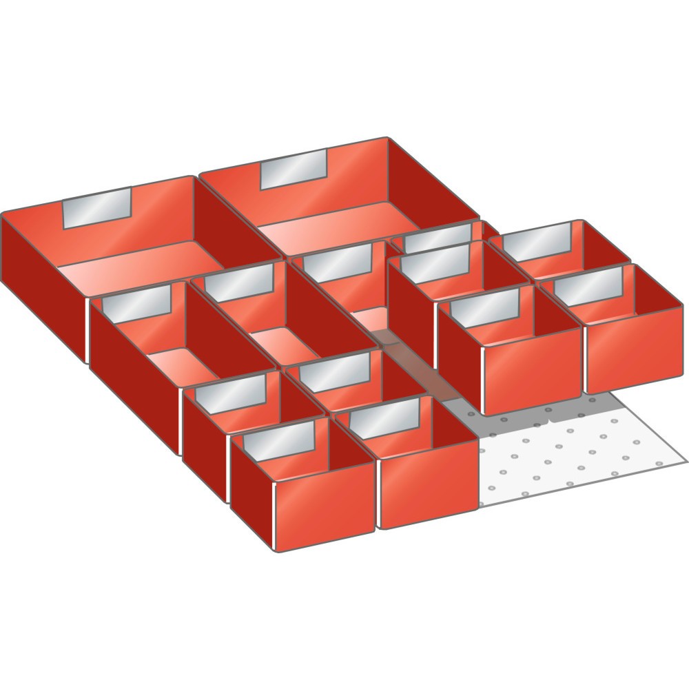 Obrázek produktu: Sada zavěšovacích boxů LISTA 18x27E, (ŠxHxVV) 306x459x75 mm, 14 ks