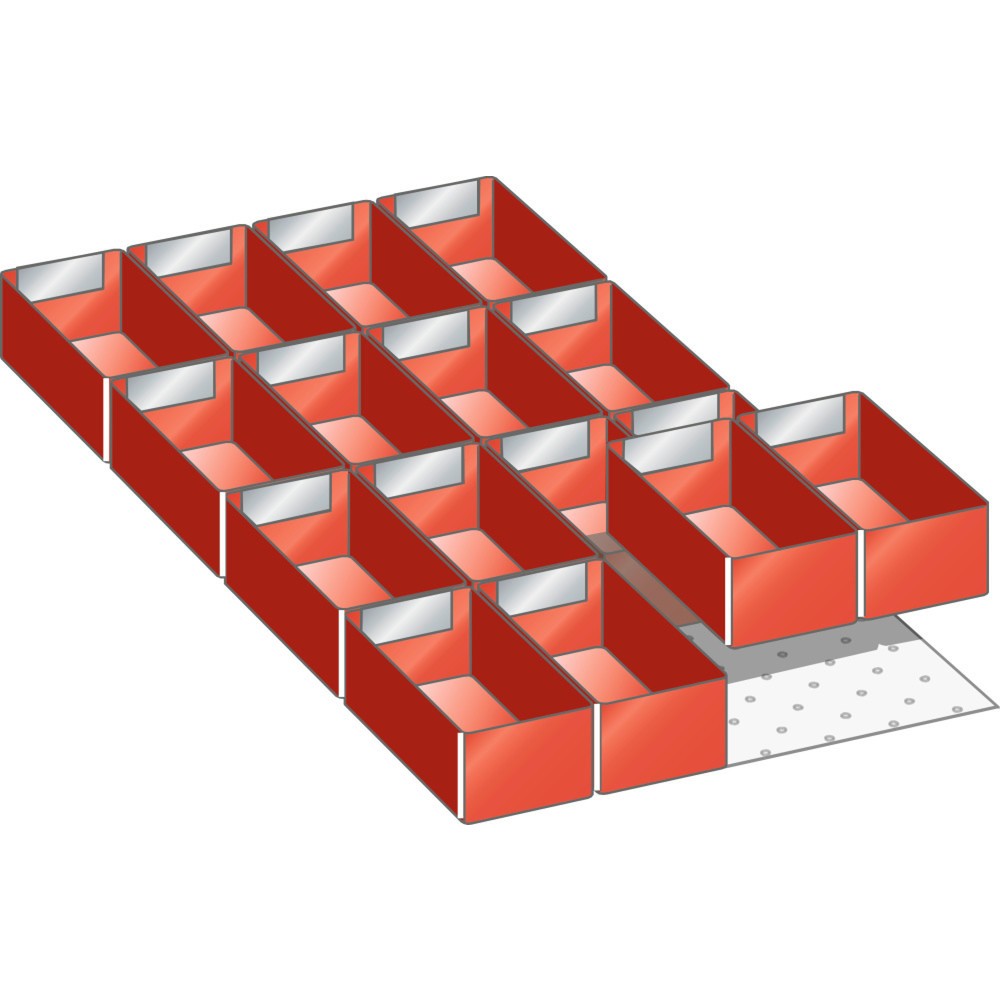 Obrázek produktu: Sada zavěšovacích boxů LISTA 18x36E, (ŠxH) 306x612 mm, 16 ks, pro výšku čela 50 mm