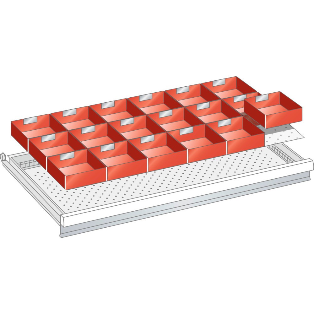 Obrázek produktu: Sada zavěšovacích boxů LISTA 54x27E, (ŠxHxVV) 918x459x50 mm, 18 ks