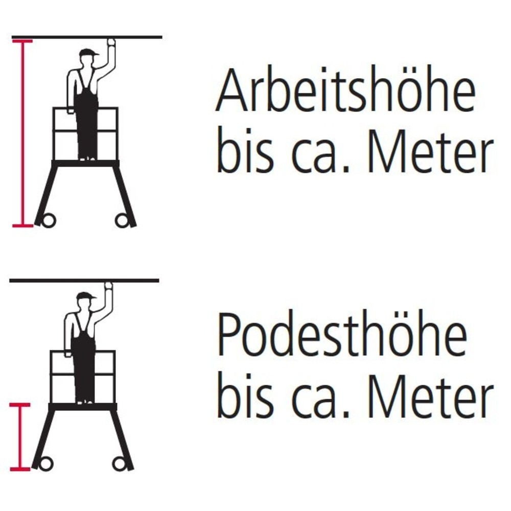 Číslo obrázku produktu 4: Pojízdné schody s plošinou KRAUSE®, výška 1,45 m