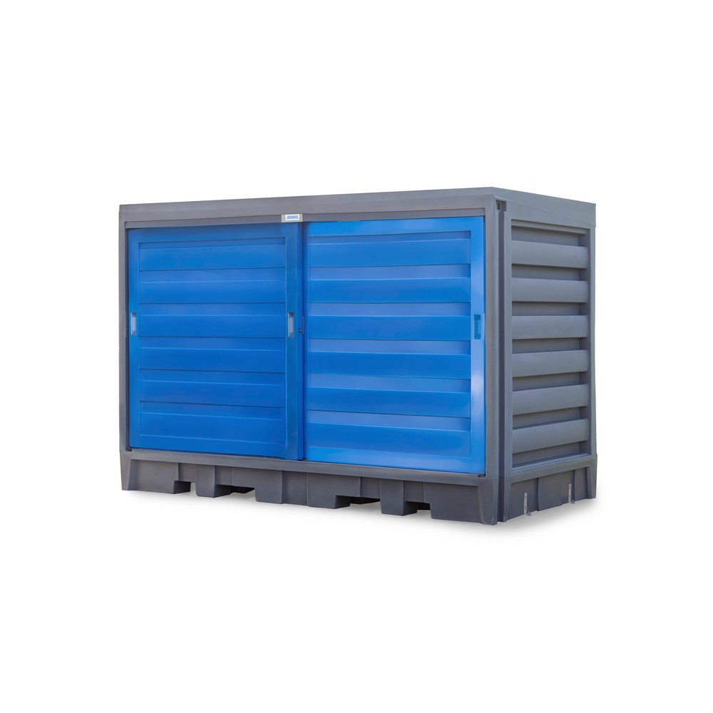 Číslo obrázku produktu 12: Sklad sudů z PE, VxŠxH 2170 x 3200 x 1740 mm, 2x IBC nebo 8x 200 l