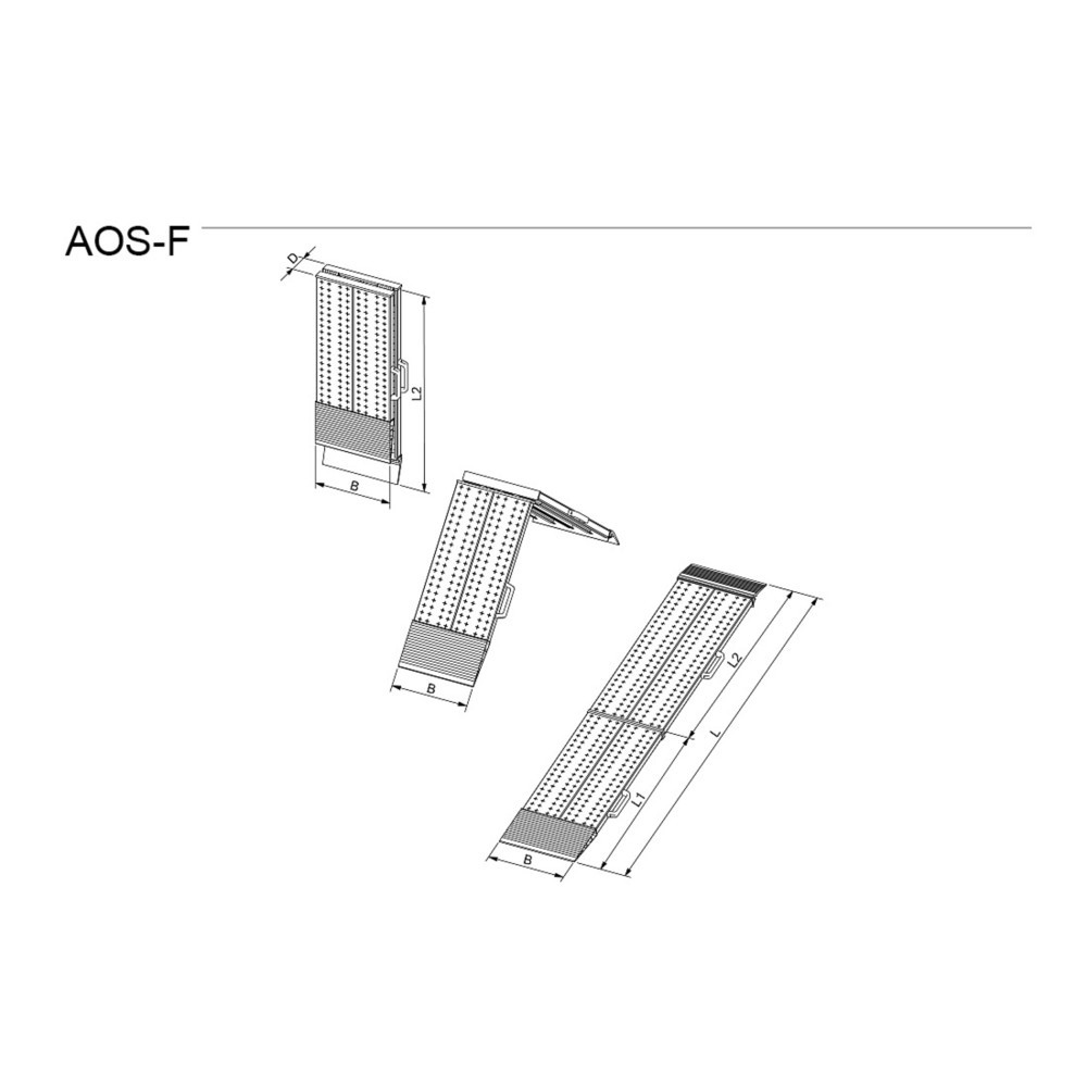 Číslo obrázku produktu 3: Nájezdové rampy skládací, nosnost 975 kg/ks, ŠxD 800 x 2045 mm