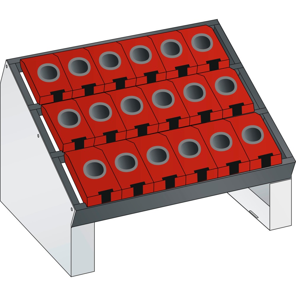 Obrázek produktu: Stolní stojan LISTA NC 36x27E, (ŠxHxV) 588x413x345 mm, HSK 63/80, 18 držáků, světle šedá