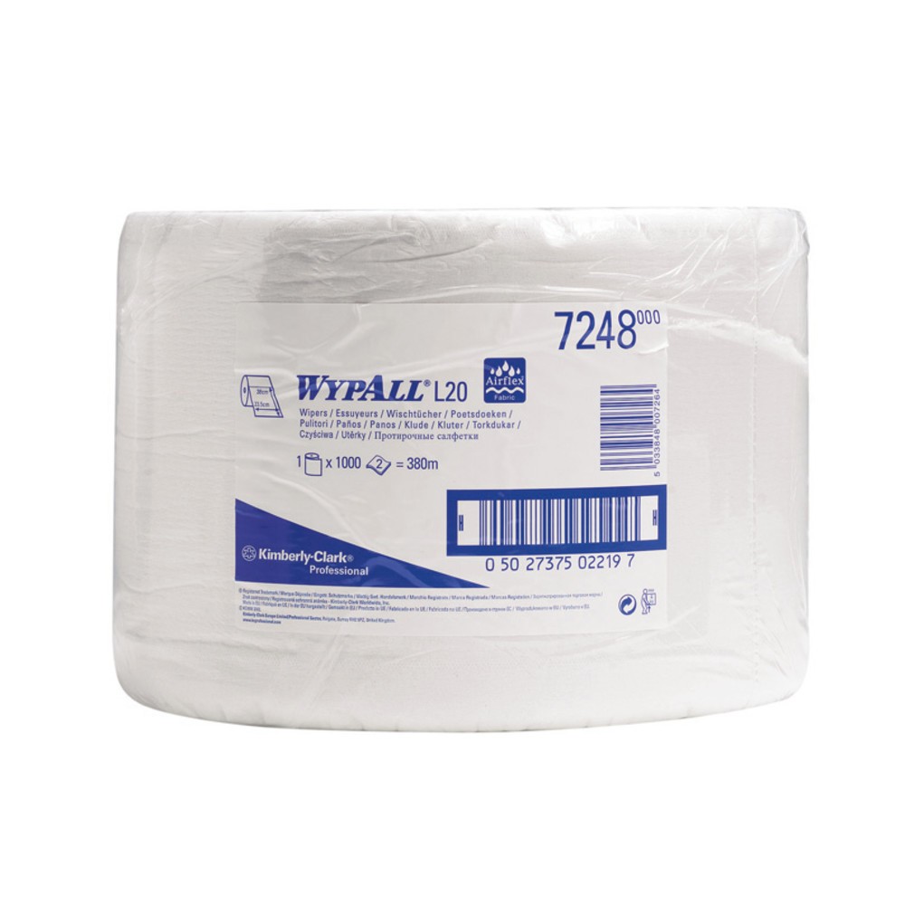 Číslo obrázku produktu 2: WYPALL L10 Extra+ Ubrousky, VxŠ 385 x 235 mm, 1 000 utěrky, Modrá