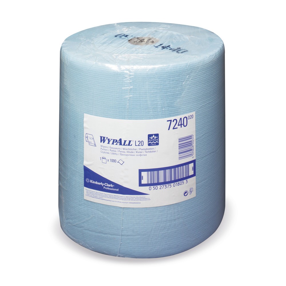 Obrázek produktu: WYPALL L10 Extra+ Ubrousky, VxŠ 385 x 235 mm, 1 000 utěrky, Modrá