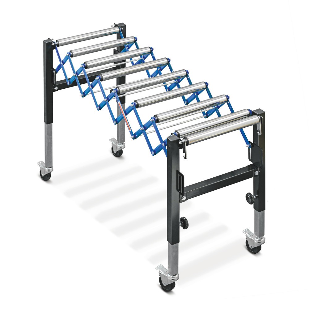 Obrázek produktu: Válečkový dopravník Ameise® s nůžkovým mechanismem, délka dopravníku 405-1275 mm, šířka dopravníku 500 mm, nosnost 90 kg