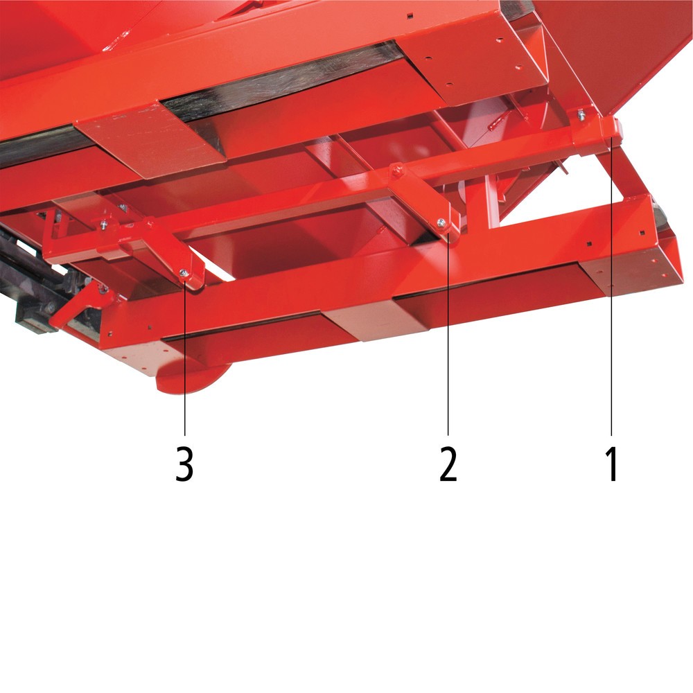 Číslo obrázku produktu 9: Vyklápěcí zásobník Bauer® s automatickou pojízdnou mechanikou, nosnost 1000 kg, lakované provedení, objem 0,6 m³, RAL 5012 světle modrá