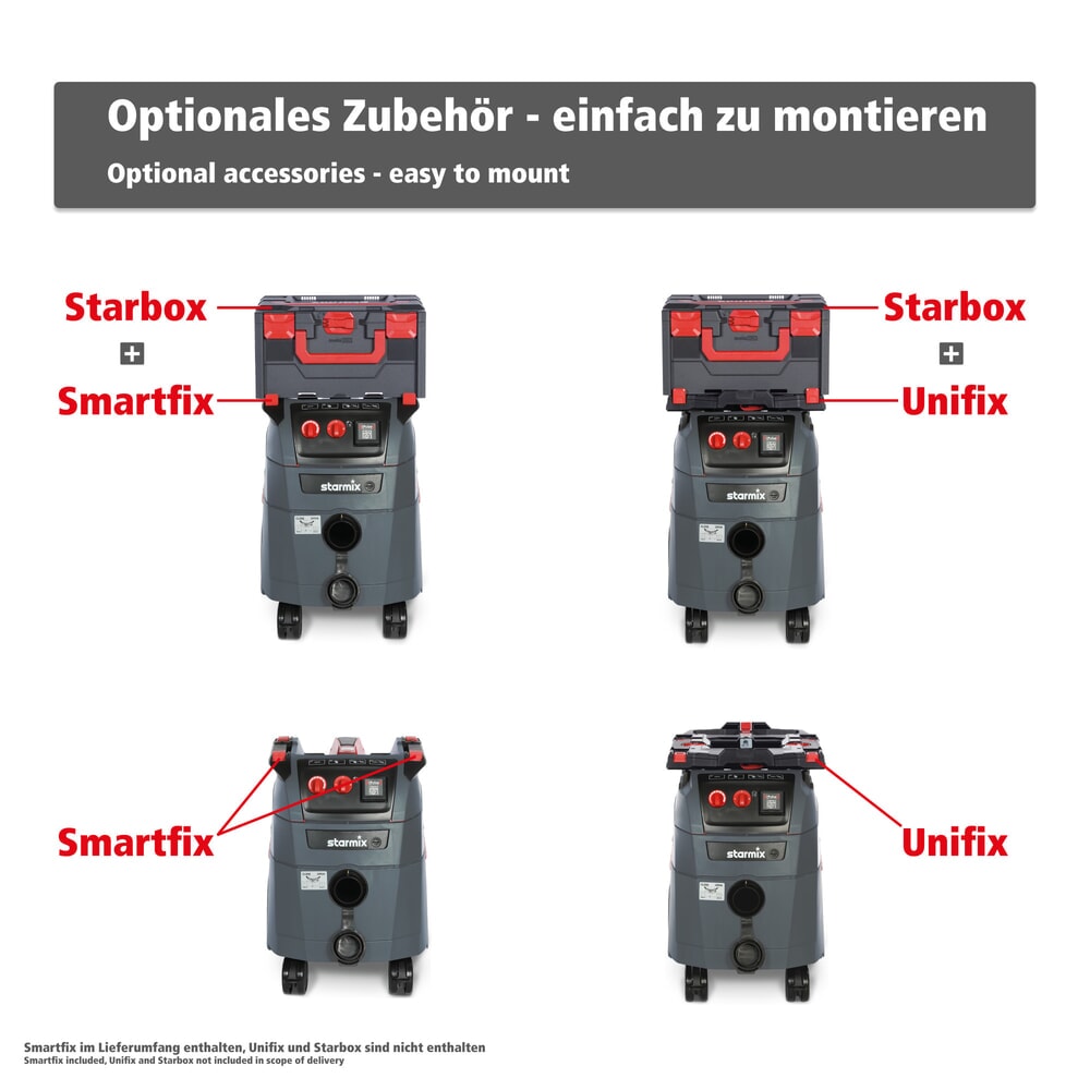 Číslo obrázku produktu 9: Vysavač na mokré/suché vysávání starmix iPulse, kategorie prachu L, sklopný podvozek, 1600 W, 35 l