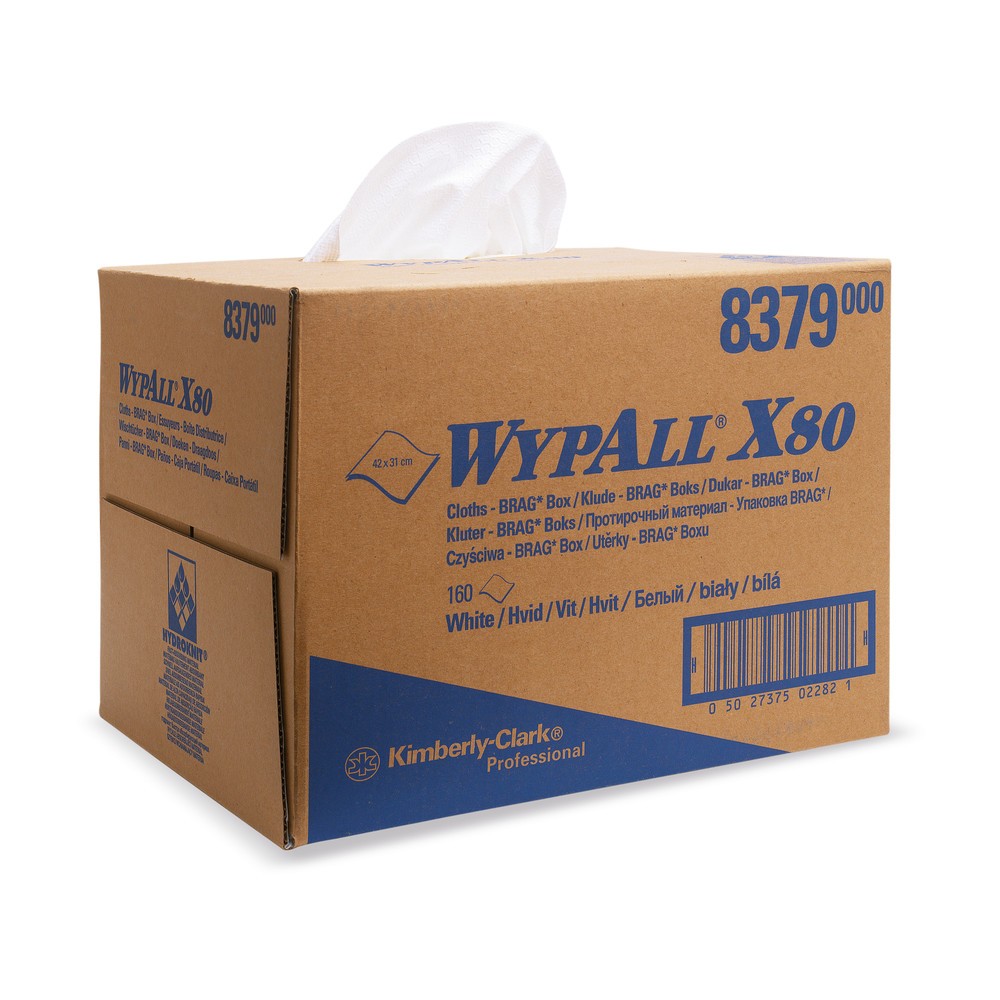 Číslo obrázku produktu 2: WYPALL X80 ubrousky, vxŠ 427 x 282 mm, BRAG bedna, bílá